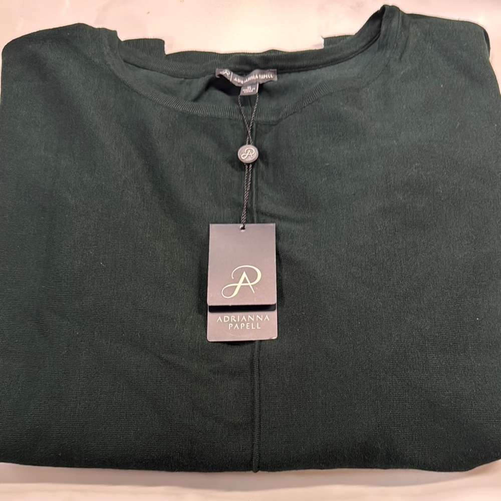 Adrianna Papell Forest Green Knit Top
